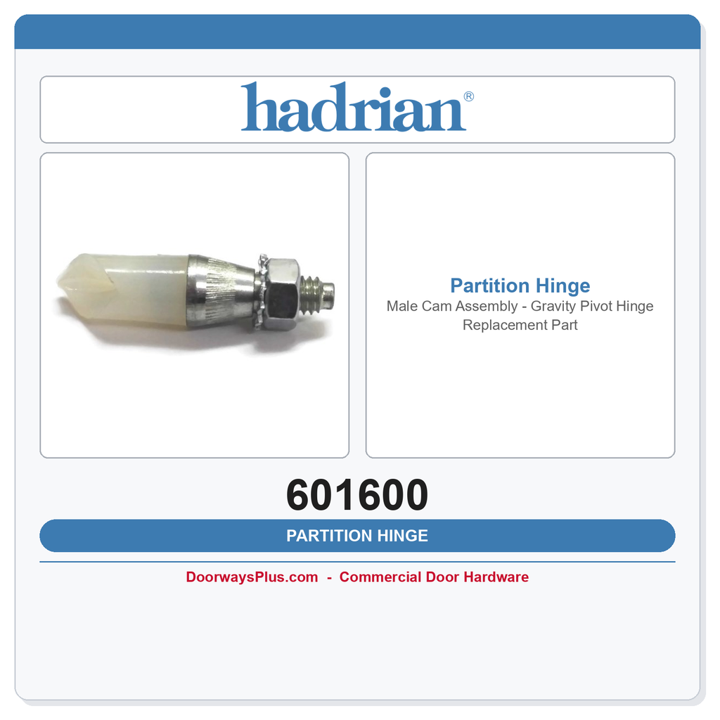 Hadrian 601600 Male Cam | Gravity Pivot Hinge Part